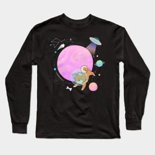 Astronaut Corgi Funny Dog Long Sleeve T-Shirt